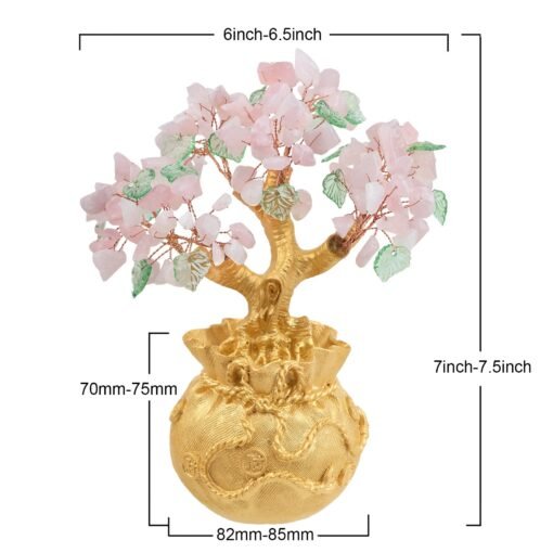 天然水晶碎石树 创意款钱袋底座摇钱树 桌面水晶 能量发生器 摆件 - 图片 7