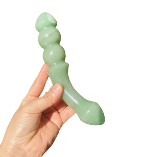 天然水晶绿东陵水晶按摩棒摆件：圖片 4