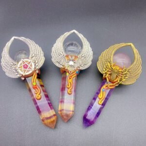 天然魔法权杖魔法棒小摆件桌面摆件手工雕刻件装饰直供