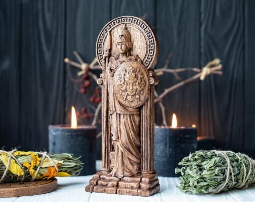 神秘学收藏~进口手工雅典娜女神雕像 希腊战争和胜利女神智慧知识家居工艺品：圖片 4
