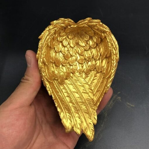 树脂底座托首饰饰品收纳盒天使之翼羽毛心形创意工艺品水晶球底座：圖片 7