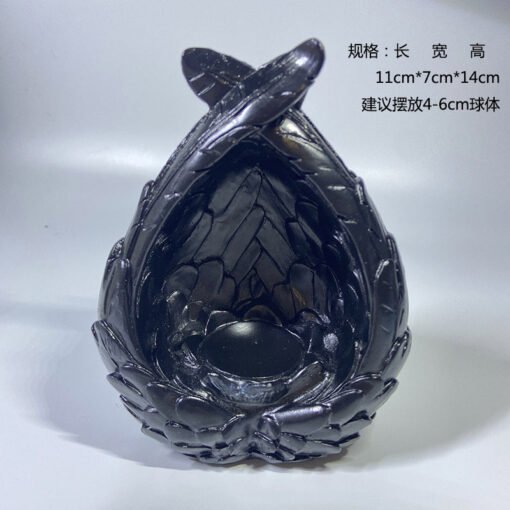 水晶球树脂底座 首饰饰品收纳天使之翼翅膀球座 工艺品收纳盒摆件 - 图片 6