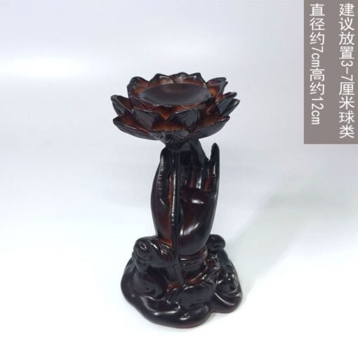 佛手水晶球树脂底座时尚创意家居饰品摆件莲花球座置物架收纳装饰：圖片 5