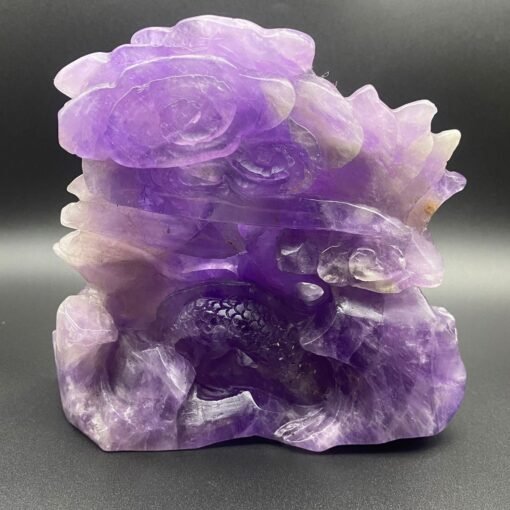 天然紫水晶龙雕刻件摆件桌面摆件装饰水晶摆件直播专供：圖片 4