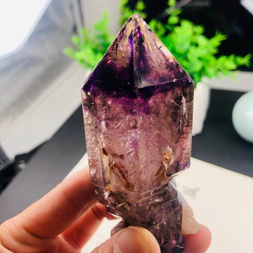 能量水晶正品~天然紫发晶骨干原石超七草莓晶能量水晶收藏摆件一图一物