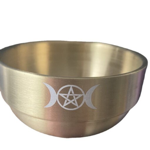 三相月女神 Wicca仪式碗 仪式摆件witch收纳碗 Pentacle Bowl