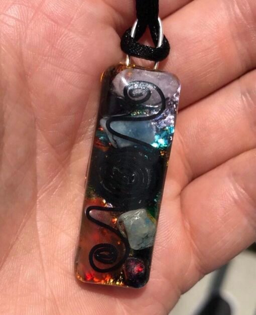 能量奥罡系列~进口适应力奥罡吊坠 海蓝宝石石榴石孔雀石多能量混合吊坠