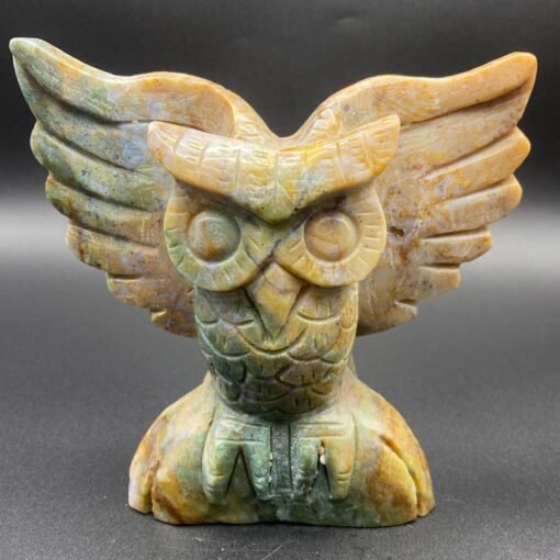 天然精品亚马逊猫头鹰手工雕刻件桌面摆件手工雕刻件装饰：圖片 2
