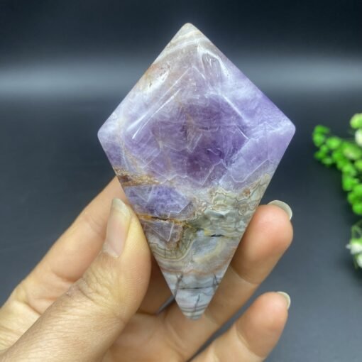 天然紫玛瑙菱形创意摆件水晶小摆件桌面摆件手工雕刻件装饰：圖片 6