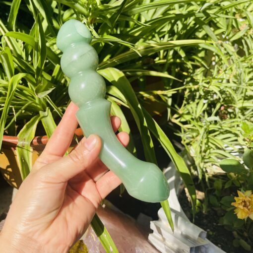 天然水晶绿东陵水晶按摩棒摆件：圖片 5