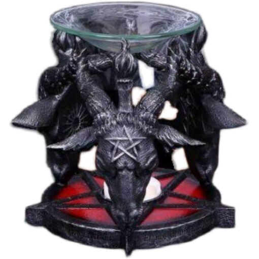 神秘学收藏~进口Baphomet头之间燃烧着的茶灯 魔法蜡烛香炉 - 图片 5