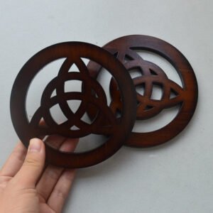 Wicca祭坛仪式摆件木制凯尔特结WOODEN ALTAR TILE女巫祭祀木垫子