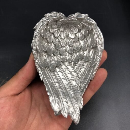 树脂底座托首饰饰品收纳盒天使之翼羽毛心形创意工艺品水晶球底座：圖片 6