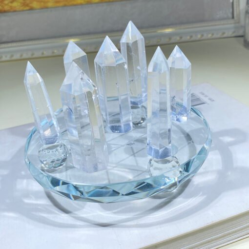 能量水晶正品~天然白水晶单尖柱能量柱七星阵摆件能量发生器助愿望运势居家摆件：圖片 2