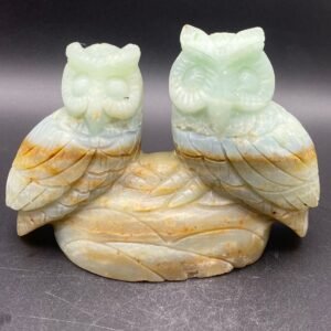 天然亚马逊猫头鹰手工雕刻件桌面摆件手工雕刻件装饰直供