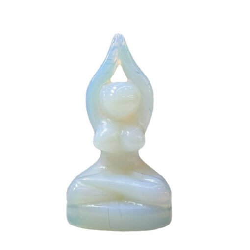 天然水晶 原石女模黑曜石瑜伽女神雕像工艺品摆件现货：圖片 4