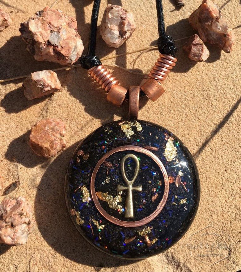 正品 进口灵气师Anhk生命之钥能量吊坠 美丽全息SG吊坠蓝晶石顺辉石:圖片 3