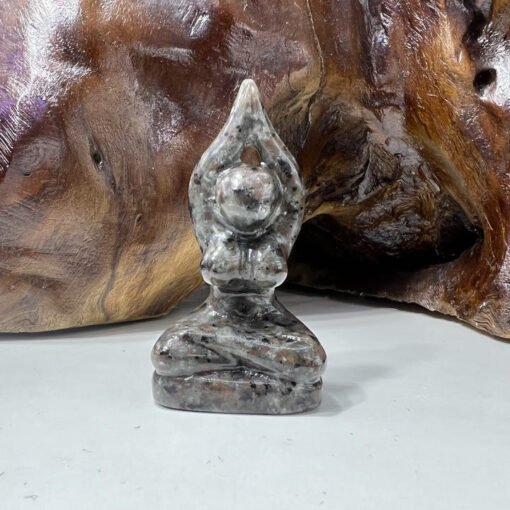 天然水晶 原石女模黑曜石瑜伽女神雕像工艺品摆件现货：圖片 10
