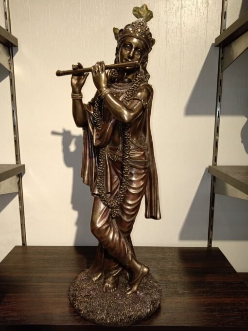 神秘学收藏~进口手工精制主克里希纳雕像62厘米 KRISHNA 印度教神 青铜神像：圖片 2