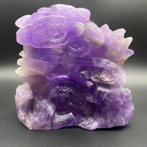 天然紫水晶龙雕刻件摆件桌面摆件装饰水晶摆件直播专供：圖片 3