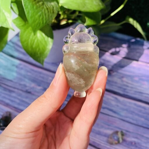绿幽灵花瓶天然水晶雕刻原石水晶花瓶吊坠小挂件：圖片 3