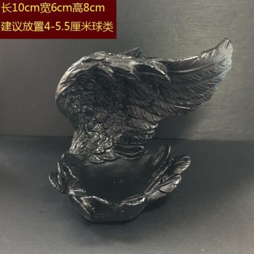 树脂底座托首饰饰品收纳盒天使之翼羽毛心形创意工艺品水晶球底座：圖片 12