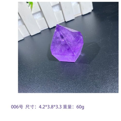 能量水晶正品~天然紫水晶单尖柱摆件六棱柱能量水晶疗愈石冥想把玩居家摆件装饰:圖片 11
