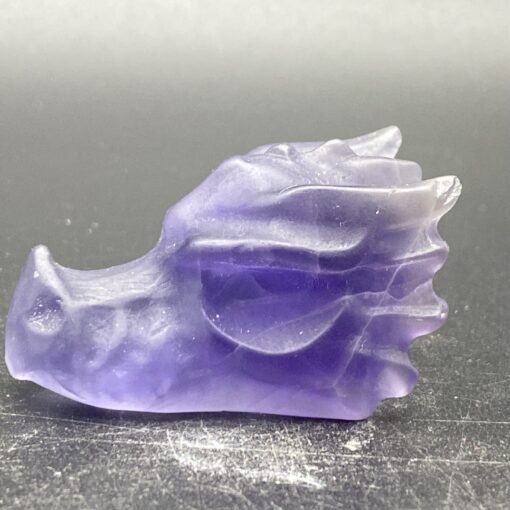 天然萤石狼头精品水晶手工雕刻件桌面摆件手工雕刻件装饰：圖片 3