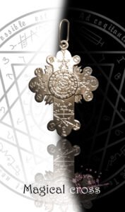 *进口独特的纯银护身符魔法十字架（玫瑰十字架）