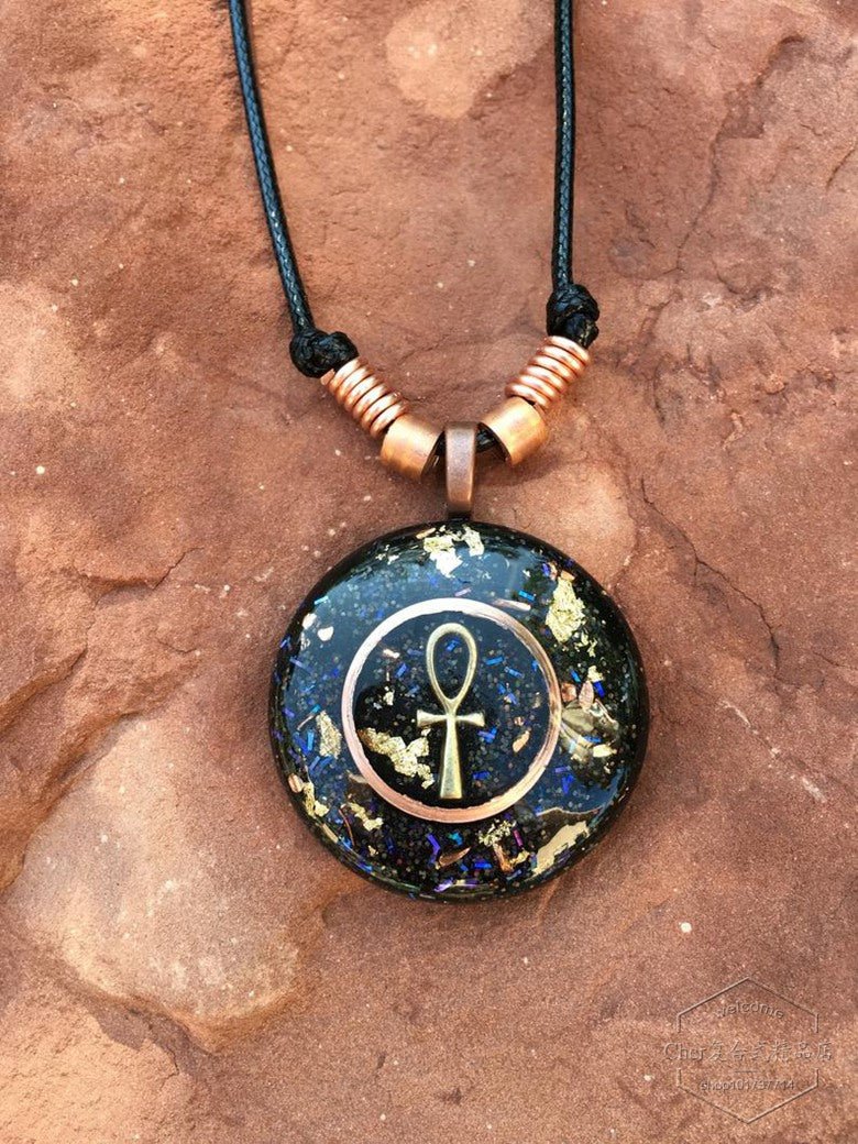 正品 进口灵气师Anhk生命之钥能量吊坠 美丽全息SG吊坠蓝晶石顺辉石:圖片 4