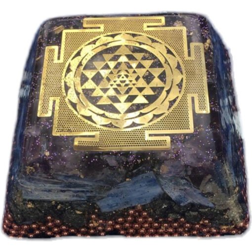 正品 进口灵气师玛雅奥格尼金字塔 18k Shri Yantra充能金字塔紫晶蓝石：圖片 5