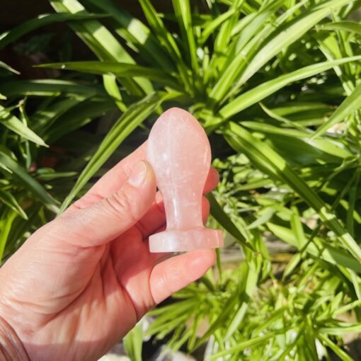 天然粉晶 红玉原石雕刻小灯泡水晶按摩棒摆件：圖片 6