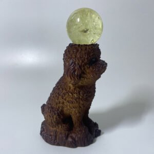 水晶球底座树脂小泰迪球座托球形饰品收纳生肖工艺品家居装饰摆件