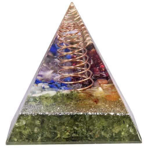 天然水晶能量金字塔铜线绕线水晶碎石摆件冥想能量塔 能量发生器 摆件：圖片 9