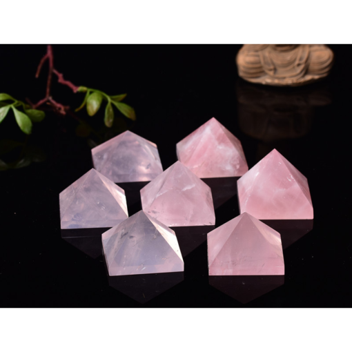 天然粉水晶金字塔 水晶能量摆件 水晶工艺品 增进爱情关系：圖片 4