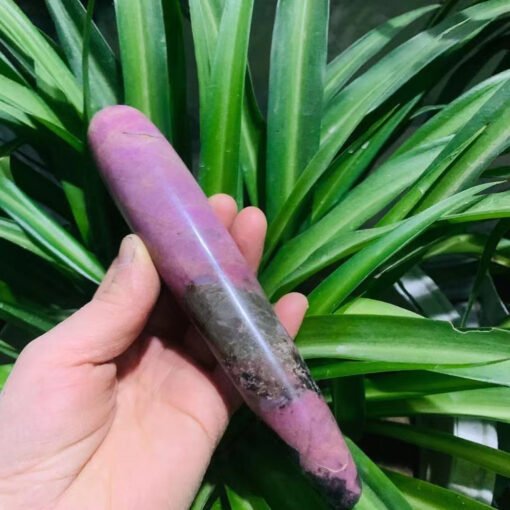 蔷薇石水晶按摩棒水晶摆件：圖片 6