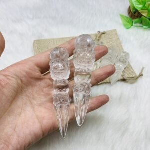 普巴杵三面金刚天然白水晶金刚杵降魔杵吊坠配件