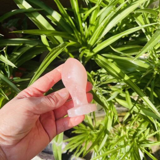 天然粉晶 红玉原石雕刻小灯泡水晶按摩棒摆件：圖片 2