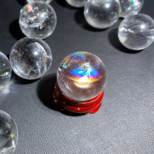 能量水晶正品~天然白水晶彩虹球精选白水晶球摆件能量疗愈冥想石家居装饰品摆件：圖片 4