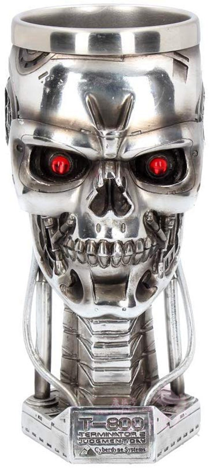 神秘学收藏~进口终结者头部高脚杯 终结者收藏手办:圖片 3