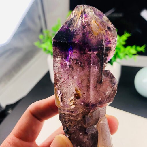 能量水晶正品~天然紫发晶骨干原石超七草莓晶能量水晶收藏摆件一图一物：圖片 2