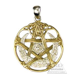神秘学新款月亮五芒星护符 所罗门王魔法护符 西方护身符