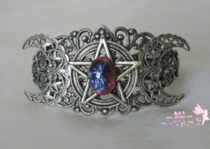 *美国进口镀银女巫手镯 能量饰品 威卡魔法能量 手工巫品