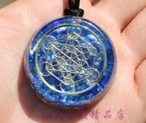 能量奥罡系列~美国灵气师 奥罡/Orgone能量吊坠 - 麦达昶几何体吊坠 【蓝宝石】奥罡吊坠