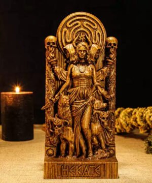 Alternative view of 进口手工雕刻橡木赫卡忒雕像Hecate 希腊女神祭坛摆件