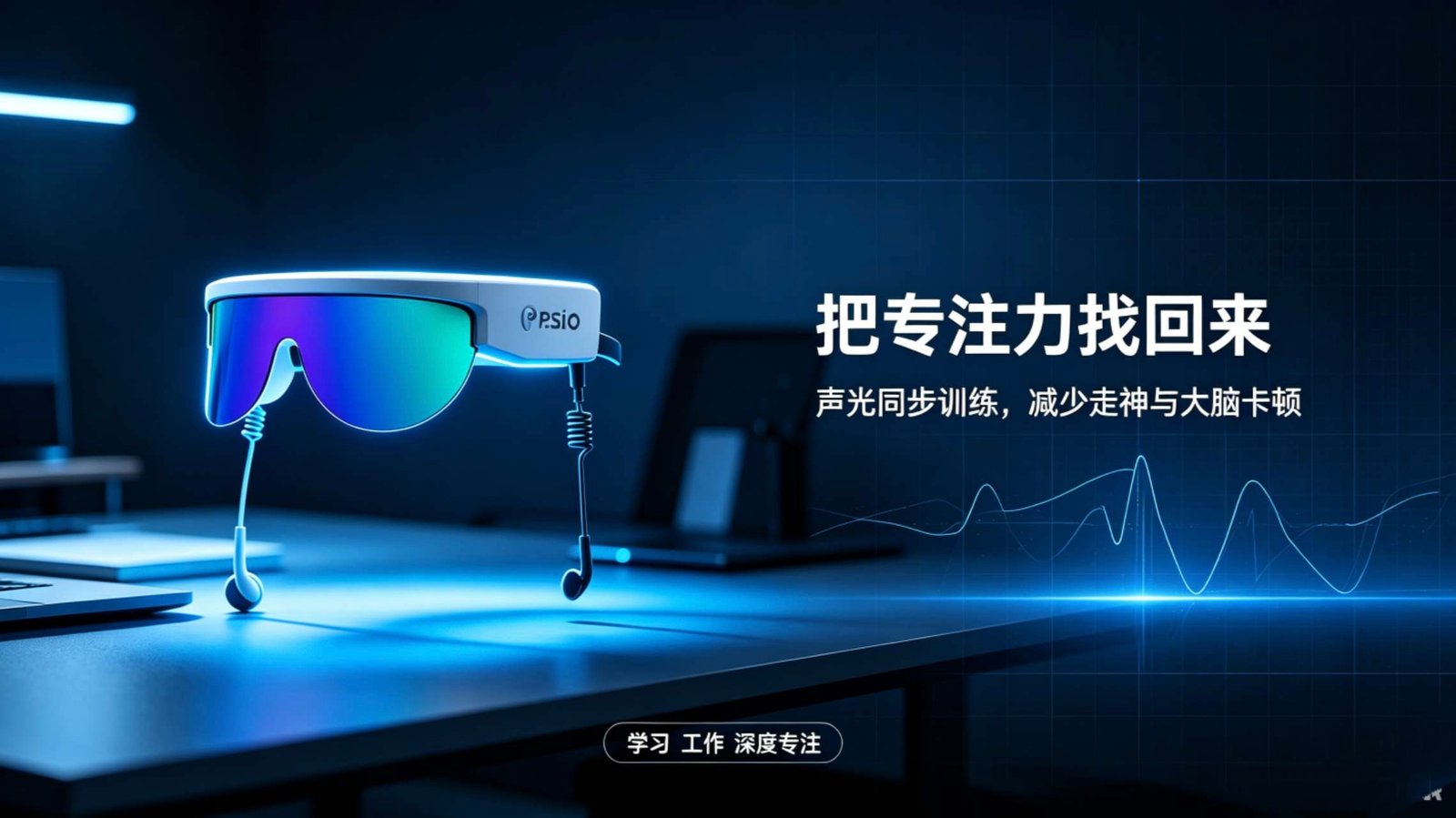 PSiO 音频视觉刺激眼镜 广告图 改善睡眠提升专注