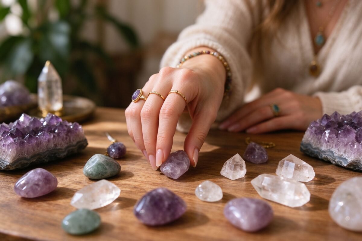 新手挑选水晶：手在水晶摊中选择适合自己的第一块水晶
